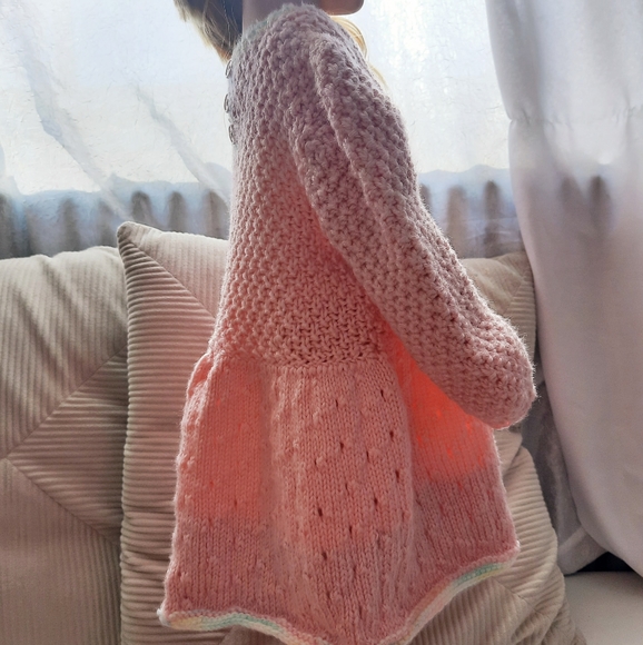 Prairie Baby Dress Puffed Sleeves Bubblegum Pink - Picture 6 of 15